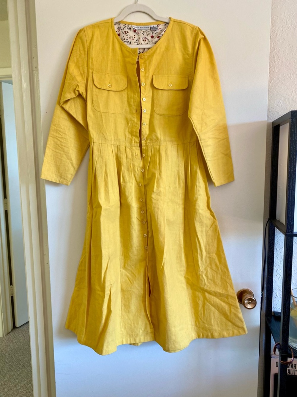 Vintage sun yellow midi dress